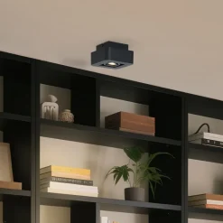 QAZQA Wandstrahler|Deckenstrahler*Abgerundeter Aufbaustrahler schwarz dreh- und schwenkbar - Dox