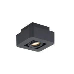 QAZQA Wandstrahler|Deckenstrahler*Abgerundeter Aufbaustrahler schwarz dreh- und schwenkbar - Dox