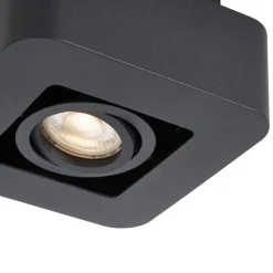 QAZQA Wandstrahler|Deckenstrahler*Abgerundeter Aufbaustrahler schwarz dreh- und schwenkbar - Dox