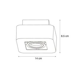 QAZQA Wandstrahler|Deckenstrahler*Abgerundeter Aufbaustrahler schwarz dreh- und schwenkbar - Dox