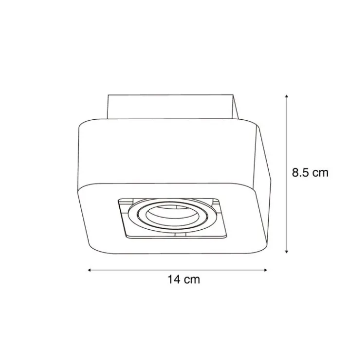 QAZQA Wandstrahler|Deckenstrahler*Abgerundeter Aufbaustrahler schwarz dreh- und schwenkbar - Dox