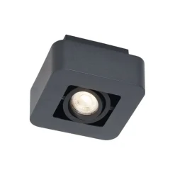 QAZQA Wandstrahler|Deckenstrahler*Abgerundeter Aufbaustrahler schwarz dreh- und schwenkbar - Dox