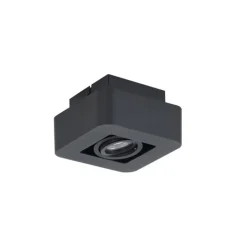 QAZQA Wandstrahler|Deckenstrahler*Abgerundeter Aufbaustrahler schwarz dreh- und schwenkbar - Dox