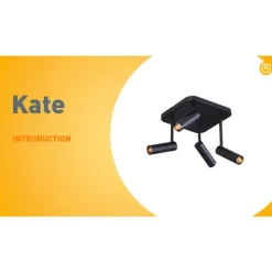 QAZQA Deckenstrahler|Aufbaustrahler*Abgerundeter Deckenstrahler schwarz GU10 35mm 4-flammig dreh- und schwenkbar - Kate