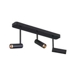 QAZQA Deckenstrahler|Aufbaustrahler*Abgerundeter Deckenstrahler schwarz GU10 35mm 3-flammig verstellbar - Kate