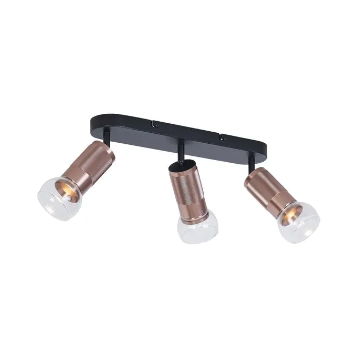 QAZQA Deckenstrahler|Aufbaustrahler*Abgerundeter Deckenstrahler Dunkelbronze 3-flammig Verstellbar - Veerle