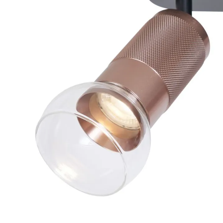 QAZQA Deckenstrahler|Aufbaustrahler*Abgerundeter Deckenstrahler Dunkelbronze 3-flammig Verstellbar - Veerle