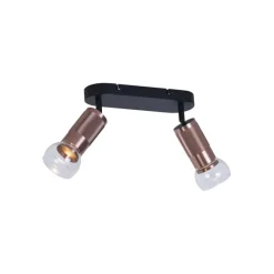 QAZQA Deckenstrahler|Aufbaustrahler*Abgerundeter Deckenstrahler Dunkelbronze 2-flammig Verstellbar - Veerle