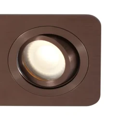 QAZQA Badezimmerlampen|Außenstrahler*Abgerundeter Einbaustrahler Dunkelbronze GU10 50mm Drehbar und Kippbar IP44 2-Lichter - Alberto