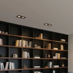 QAZQA Badezimmerlampen|Außenstrahler*Abgerundeter Einbaustrahler Dunkelbronze GU10 50mm Drehbar und Kippbar IP44 2-Lichter - Alberto