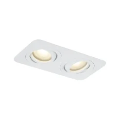 QAZQA Badezimmerlampen|Schlafzimmerlampen*Abgerundeter Einbaustrahler Weiß GU10 50mm Dreh- und Kippbar IP44 2-Licht - Alberto