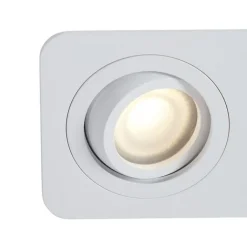 QAZQA Badezimmerlampen|Schlafzimmerlampen*Abgerundeter Einbaustrahler Weiß GU10 50mm Dreh- und Kippbar IP44 2-Licht - Alberto