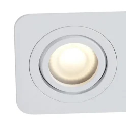 QAZQA Badezimmerlampen|Schlafzimmerlampen*Abgerundeter Einbaustrahler Weiß GU10 50mm Dreh- und Kippbar IP44 2-Licht - Alberto