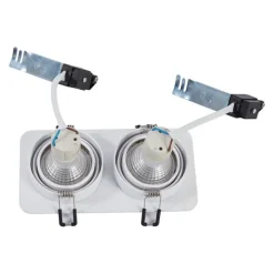 QAZQA Badezimmerlampen|Schlafzimmerlampen*Abgerundeter Einbaustrahler Weiß GU10 50mm Dreh- und Kippbar IP44 2-Licht - Alberto