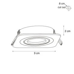 QAZQA Außenstrahler|Einbaustrahler*Abgerundeter Einbaustrahler Weiß GU10 50mm Dreh- und Kippbar IP44 - Alberto