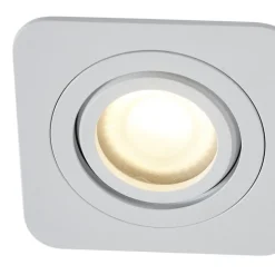 QAZQA Außenstrahler|Einbaustrahler*Abgerundeter Einbaustrahler Weiß GU10 50mm Dreh- und Kippbar IP44 - Alberto