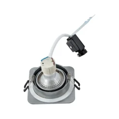 QAZQA Badezimmerlampen|Außenstrahler*Abgerundeter Einbaustrahler Gunmetal GU10 50mm Verstellbar IP44 - Alberto