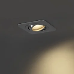 QAZQA Badezimmerlampen|Außenstrahler*Abgerundeter Einbaustrahler Gunmetal GU10 50mm Verstellbar IP44 - Alberto