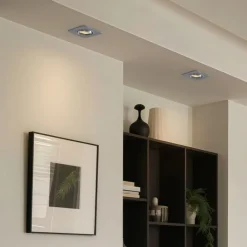 QAZQA Badezimmerlampen|Außenstrahler*Abgerundeter Einbaustrahler Gunmetal GU10 50mm Verstellbar IP44 - Alberto