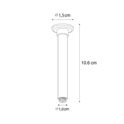 QAZQA Schlafzimmerlampen|Küchenlampen*Abhängung für Stromschiene weiß 10,6 cm 1-phasig - Iconic Slimline
