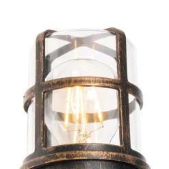 QAZQA Gartenbeleuchtung|Außenleuchten Mit Sensor*Antike Außenwandleuchte gold IP54 mit Bewegungssensor - Kiki