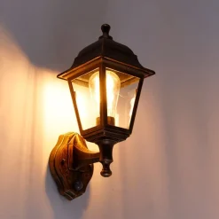 QAZQA Gartenbeleuchtung|Außenwandleuchten*Antike Wandleuchte Gold IP44 mit Bewegungsmelder - Capital