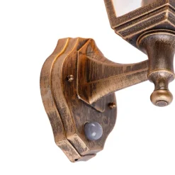 QAZQA Gartenbeleuchtung|Außenwandleuchten*Antike Wandleuchte Gold IP44 mit Bewegungsmelder - Capital