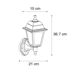 QAZQA Gartenbeleuchtung|Außenwandleuchten*Antike Wandleuchte Gold IP44 mit Bewegungsmelder - Capital