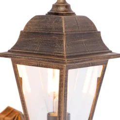 QAZQA Gartenbeleuchtung|Außenwandleuchten*Antike Wandleuchte Gold IP44 mit Bewegungsmelder - Capital