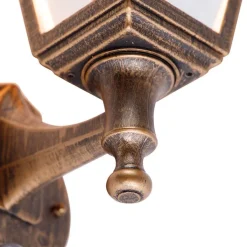 QAZQA Gartenbeleuchtung|Außenwandleuchten*Antike Wandleuchte Gold IP44 mit Bewegungsmelder - Capital