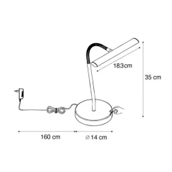 QAZQA Lampen Für Dein Homeoffice|Tischlampen*Art Deco Bronze Tischlampe inkl. LED - Tableau
