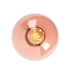 QAZQA Deckenleuchten|Wohnzimmerlampen*Art Deco Deckenlampe Messing mit rosa Glas - Pallon