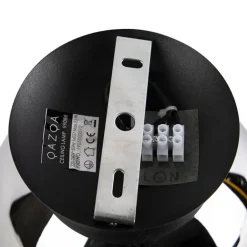 QAZQA Schlafzimmerlampen|Küchenlampen*Art Deco Deckenlampe schwarz mit Rauchspiegel - Pallon