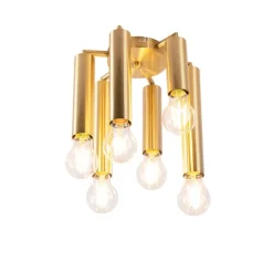 QAZQA Deckenleuchten|Wohnzimmerlampen*Art Deco Deckenleuchte Gold 6-flammig -Tubi