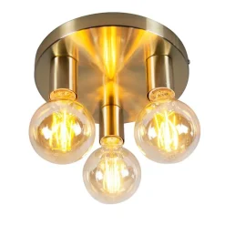 QAZQA Deckenleuchten|Wohnzimmerlampen*Art Deco Deckenleuchte gold rund - Facil 3