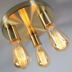 QAZQA Deckenleuchten|Wohnzimmerlampen*Art Deco Deckenleuchte gold rund - Facil 3