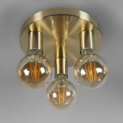 QAZQA Deckenleuchten|Wohnzimmerlampen*Art Deco Deckenleuchte gold rund - Facil 3
