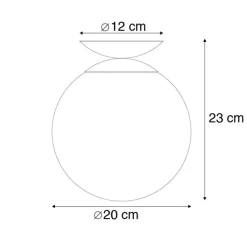 QAZQA Schlafzimmerlampen|Küchenlampen*Art Deco Deckenleuchte messing mit ozeanblauem Glaslampenschirm - Pallon