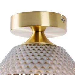 QAZQA Deckenleuchten|Wohnzimmerlampen*Art Deco Deckenleuchte Messing mit Rauchglas - Karce