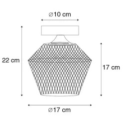 QAZQA Deckenleuchten|Wohnzimmerlampen*Art Deco Deckenleuchte Messing mit Rauchglas - Karce