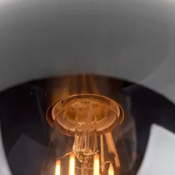 QAZQA Deckenleuchten|Wohnzimmerlampen*Art Deco Deckenleuchte Messing mit schwarzem Glas - Pallon