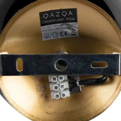 QAZQA Deckenleuchten|Wohnzimmerlampen*Art Deco Deckenleuchte Messing mit schwarzem Glas - Pallon