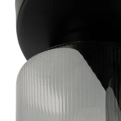 QAZQA Schlafzimmerlampen|Küchenlampen*Art Deco Deckenleuchte schwarz mit Rauchglas 3-flammig - Laura