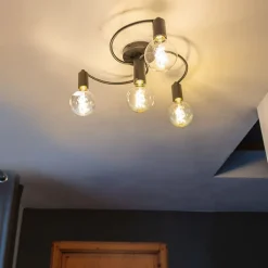 QAZQA Schlafzimmerlampen|Küchenlampen*Art Deco Deckenleuchte schwarz 4-flammig - Facil