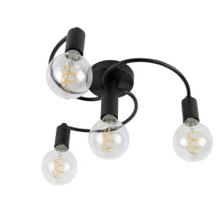 QAZQA Schlafzimmerlampen|Küchenlampen*Art Deco Deckenleuchte schwarz 4-flammig - Facil