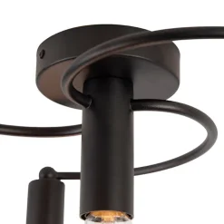 QAZQA Schlafzimmerlampen|Küchenlampen*Art Deco Deckenleuchte schwarz 4-flammig - Facil