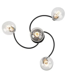 QAZQA Schlafzimmerlampen|Küchenlampen*Art Deco Deckenleuchte schwarz 4-flammig - Facil