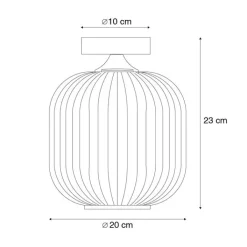 QAZQA Schlafzimmerlampen|Küchenlampen*Art Deco Deckenleuchte schwarz mit Rauchglas - Karel