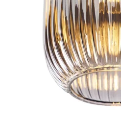 QAZQA Deckenleuchten|Wohnzimmerlampen*Art Deco Deckenleuchte schwarz mit Rauchglas - Banci