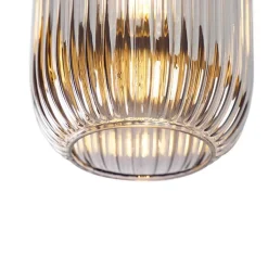 QAZQA Deckenleuchten|Wohnzimmerlampen*Art Deco Deckenleuchte schwarz mit Rauchglas - Banci